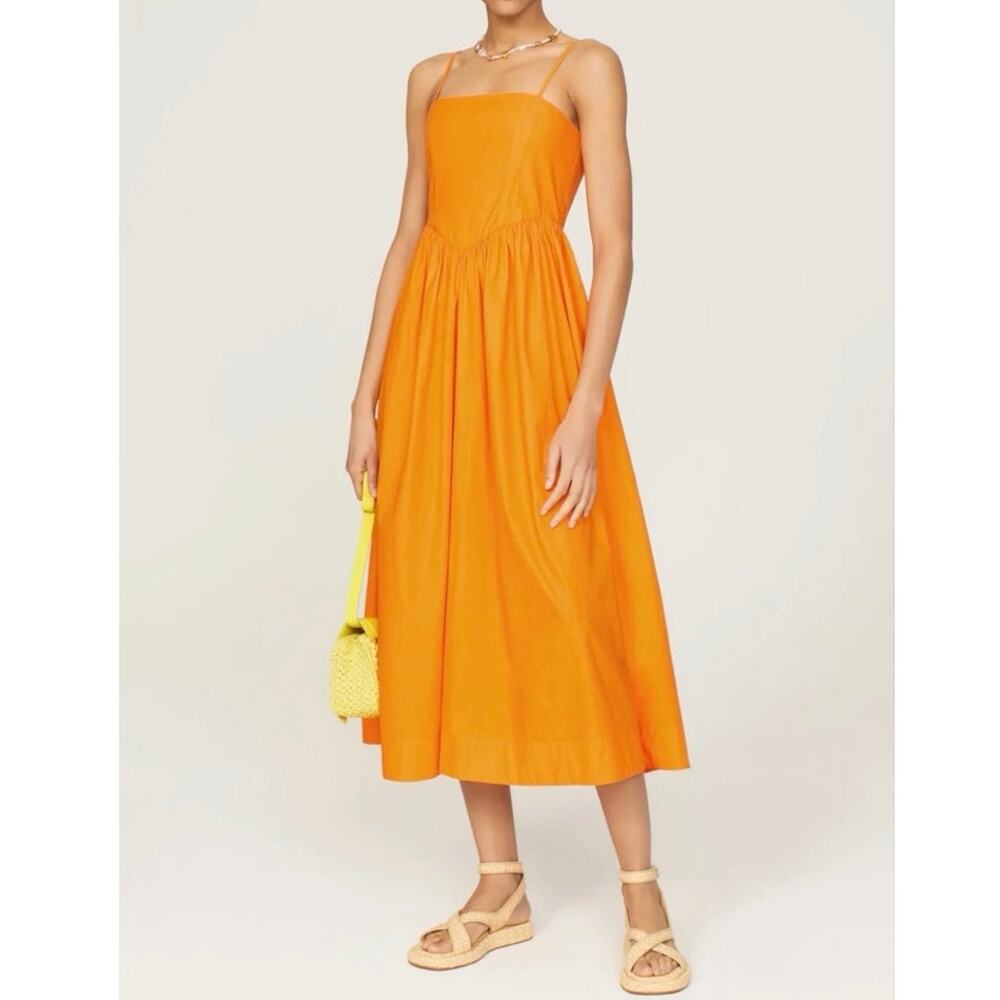Ronny Kobo Robin orange cotton Dress Small